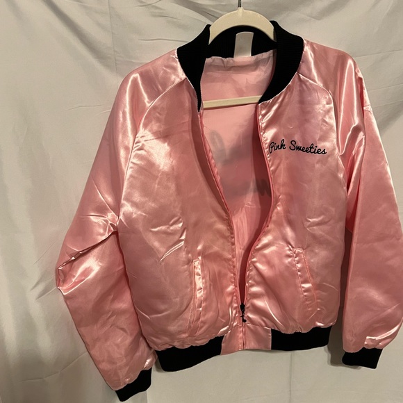 SOLD L Rockabilly 50s style Be Bop Do Wop Pink Sweeties Costume jacket - Picture 6 of 8